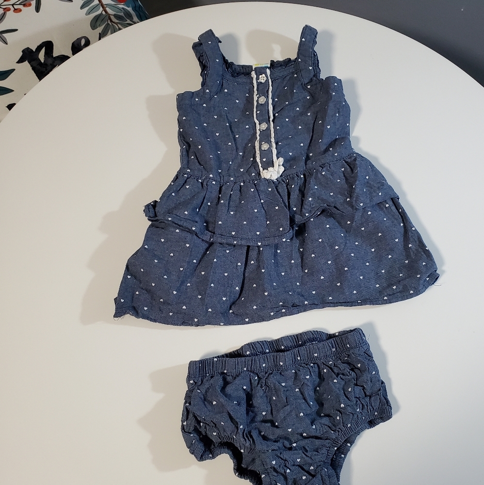 Baby heart dotted summer cotton casual dress